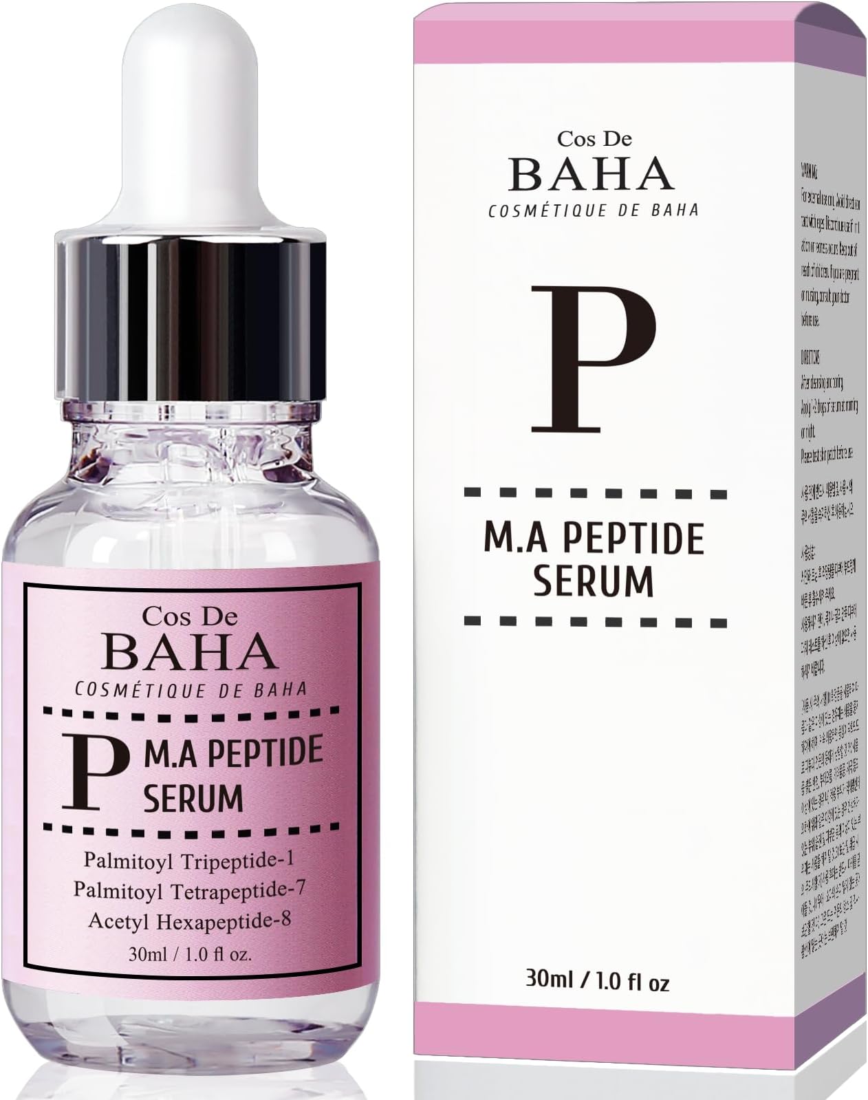 Cos De BAHA Peptide Serum 30ml w Matrixyl 3000 & Argireline - Korean Skin Care for Anti Wrinkles