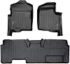 MAXLINER Floor Mats 2 Row Liner Set Black for 2011-2014 Ford F-150 SuperCab Non Flow Center Console