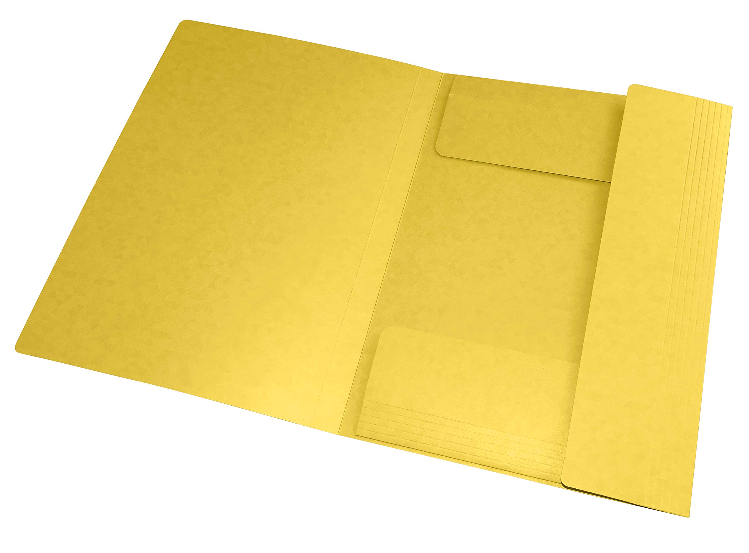 OXFORD Lot de 50 Chemises 3 Rabats Top File + A4 avec Elastique Couverture Carte Jaune