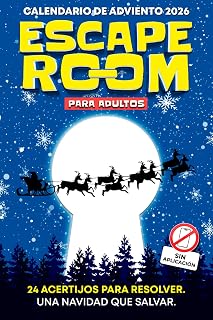 Calendario de Adviento Escape Room para Adultos: Libro navideño de acertijos con 24 desafíos que resuelves directamente en la página, sin apps (Spanish Edition)