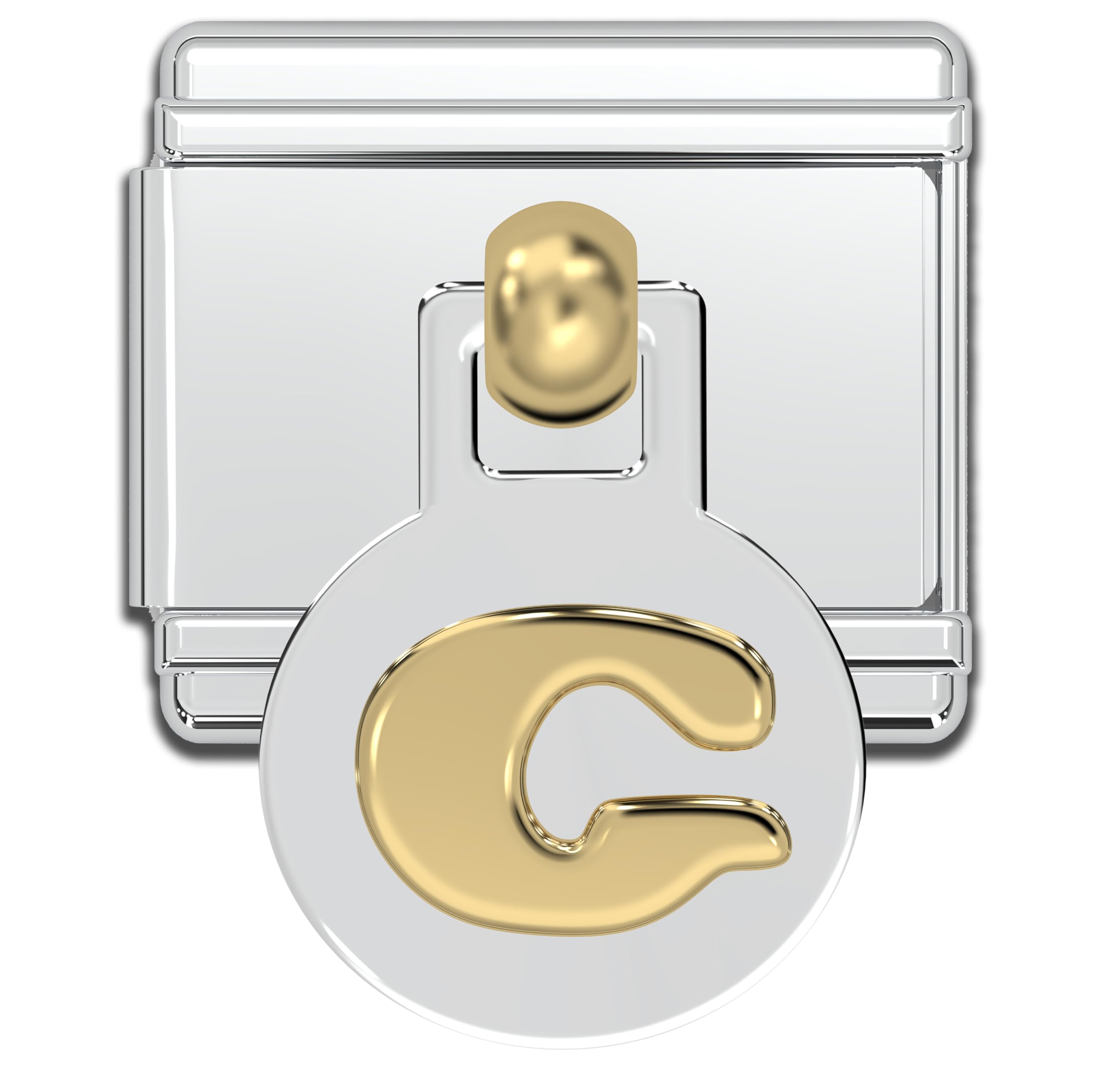 Italian Charm Bracelet Letter Charms, 9mm Initials Stainless Steel Gold Link for Women, Modular Dangle Alphabet Letters Jewelry Links for Men