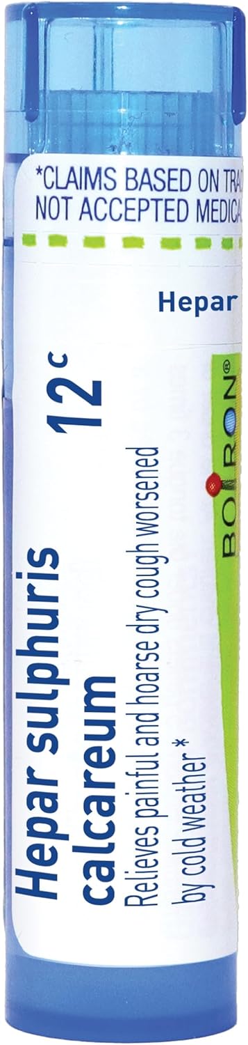 Boiron Hepar Sulphuris Calcareum 12 Homeopathic Medicine for Cough – 80 Pellets Boiron Hepar Sulphuris Calcareum 12 Homeopathic Medicine for Cough – 80 Pellets