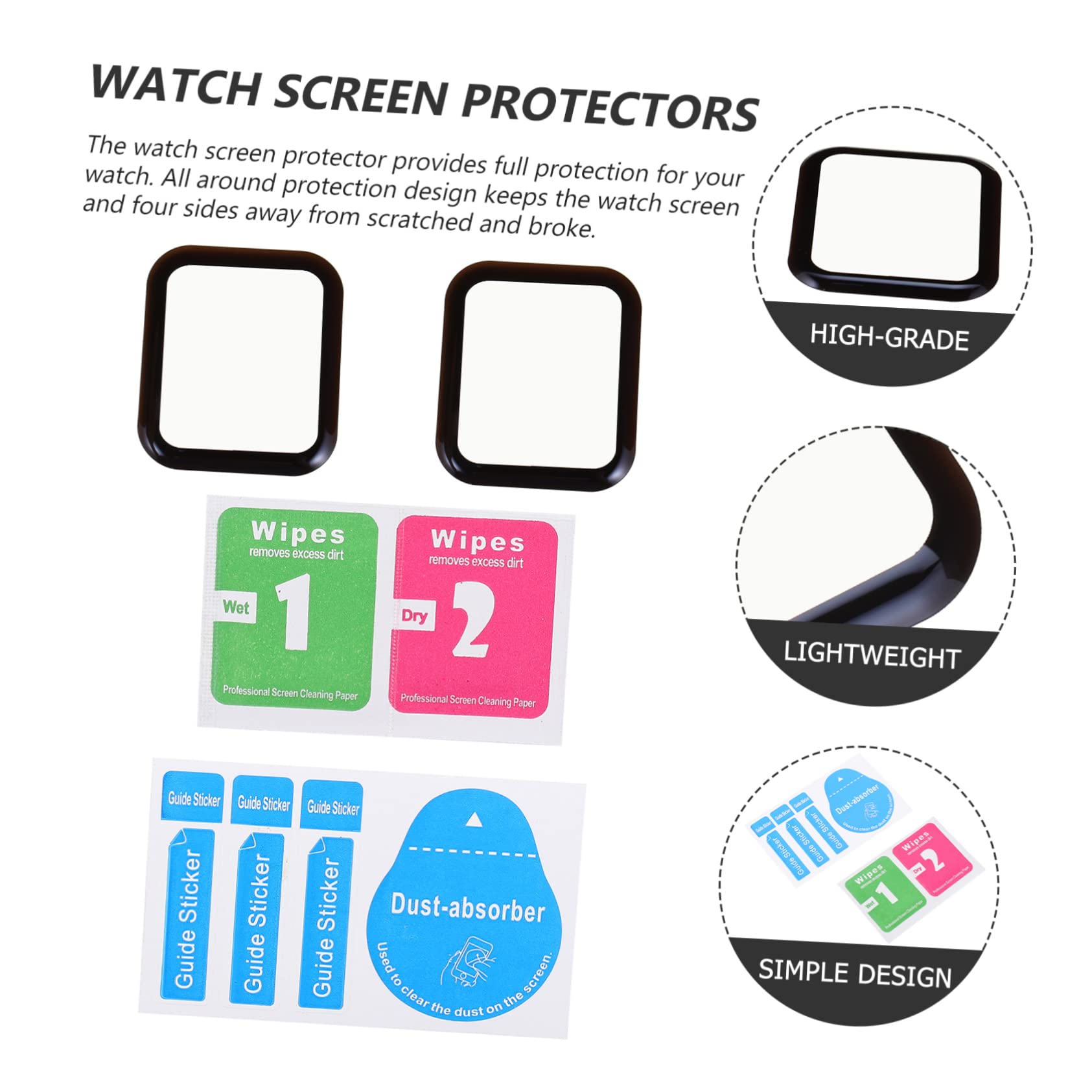 Hemobllo 10stücke Gehärtetes Displayschutz Für Watch Vollständiger Schutz Kratzfest Blasenfrei Installieren Kompatibel Mit Apple Watch Series