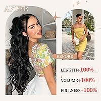 Vista 2 de Extensión de cola de caballo larga, rizada, ondulada con clip, extensiones de cabello rizado con cola de caballo, cabello sintético ondulado natural