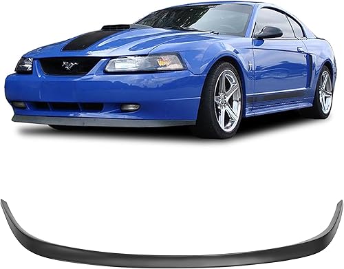 Compatible con/repuesto para parachoques delantero, estilo OE PU alerón de labio delantero negro, se adapta a Ford Mustang Base GT MACH 1 1999 2000