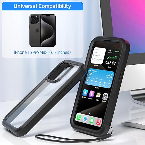 Miniatura 2 de WXR Compatible con iPhone 15 Pro Max, parachoques de silicona suave y parte trasera de policarbonato duro transparente e interior de policarbonato