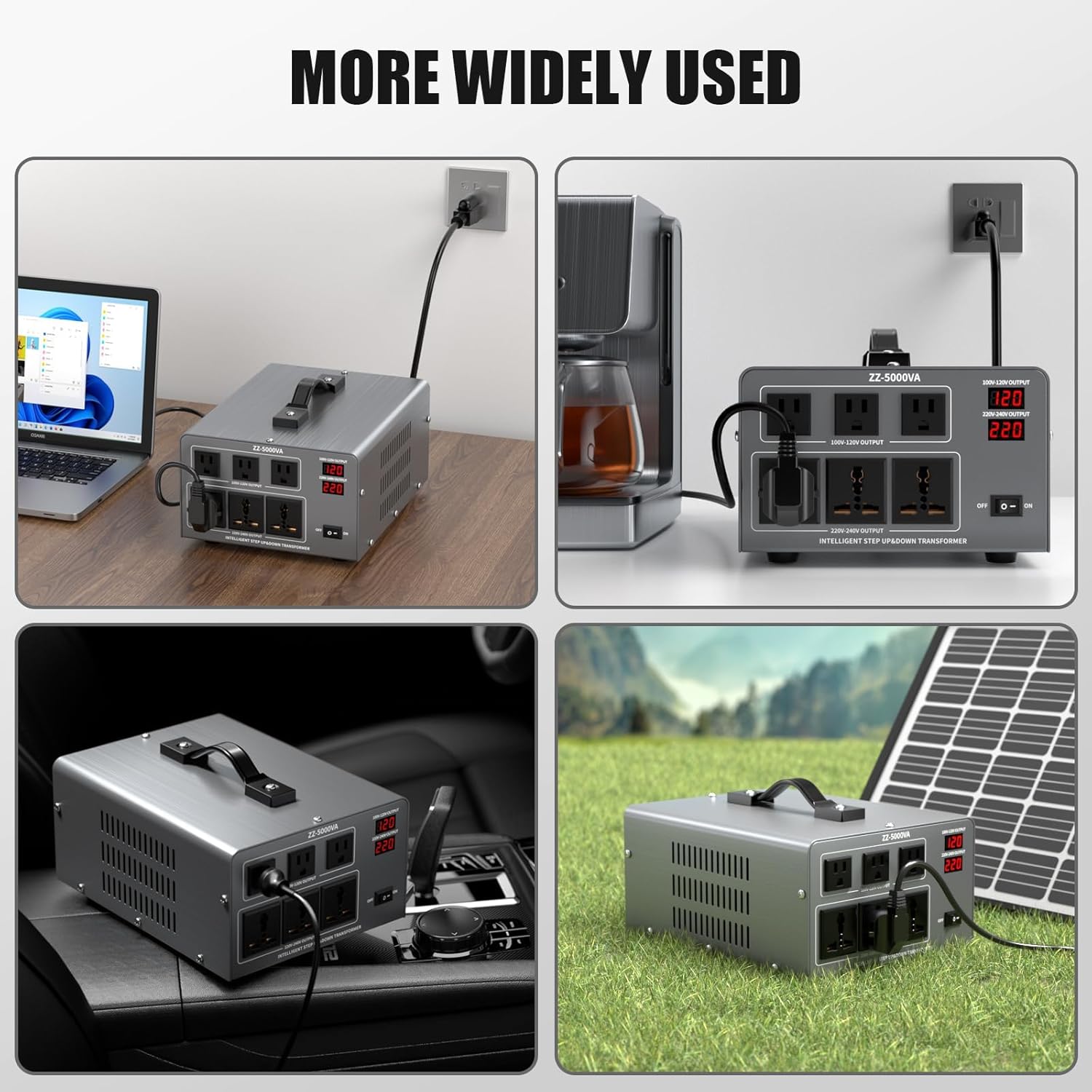 5000W Voltage Auto Converter Transformer, Heavy Duty Step Up/Down Power Converter 110/120/220/240V with 3 US Outlets,3 Universal Outlets,LED Display,w/US Standard Power Cord Circuit Breaker Protection