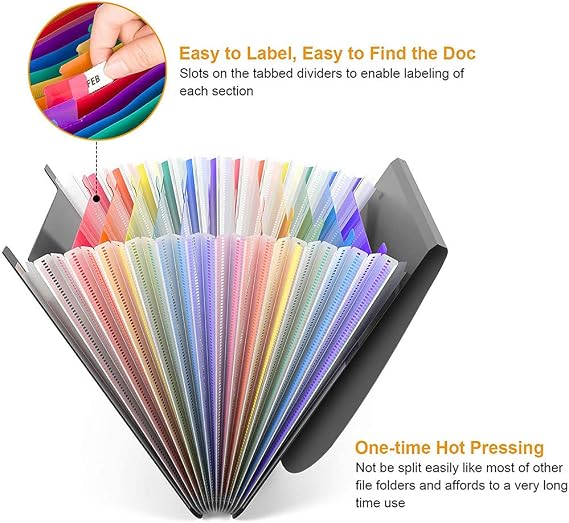 Expandable A4 File Organiser with 13 Pockets - Concertina Document Folder Box