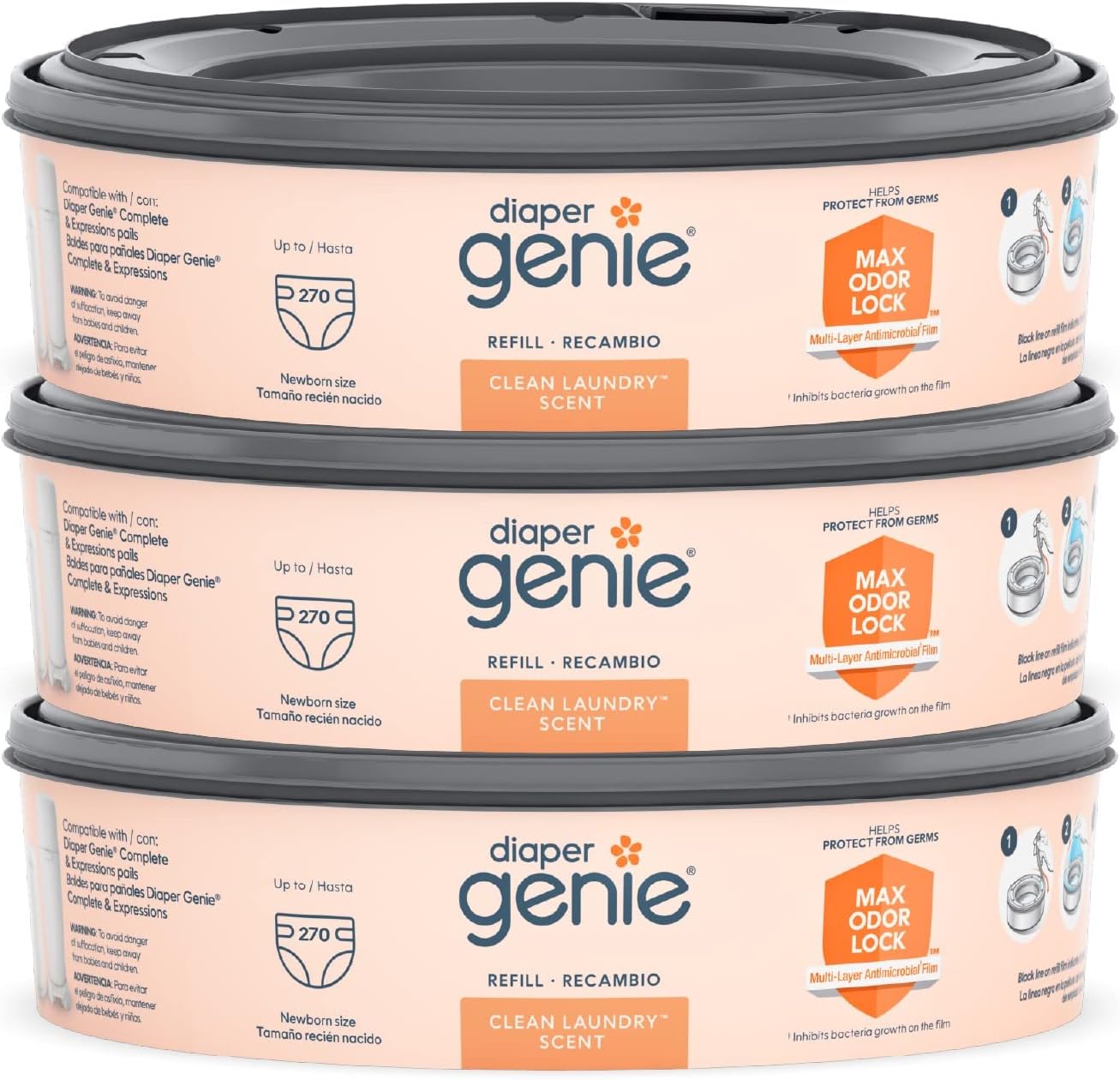 Munchkin Diaper Pail Snap (40 Count) Baby