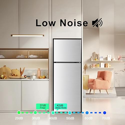 Miniatura 5 de Refrigerador pequeño de 4.0 pies cúbicos con congelador, mini refrigerador pequeño con congelador superior, 2 puertas para dormitorio, apartamento,