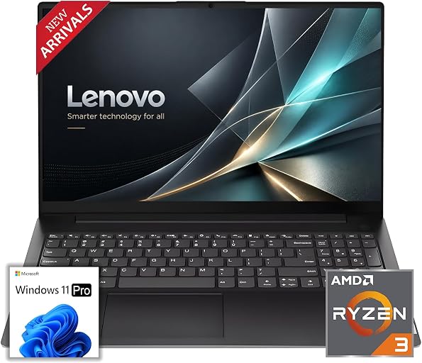 Lenovo New 15.6" FHD Business Laptop(2026-2027 Premium Edition), Powerful AMD Ryzen 3 7320U(Beats i7-1065G7) CPU, 16GB DDR5, 256GB PCIe, 14.5-Hour Battery Life, Windows 11 Pro with MS365 for Web