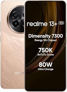 realme 13+ 5G (Victory Gold, 8GB RAM, 128GB Storage) | Dimensity 7300 Energy | 6.67" FHD+ AMOLED 120Hz Display | 50MP Sony... Price In India