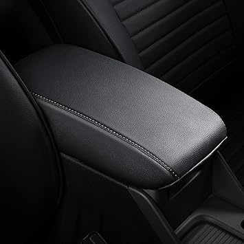 AOMSAZTO Console Covers for 2015-2020 Ford Edge Armrest Covers for Ford Edge Black with Black Stiches