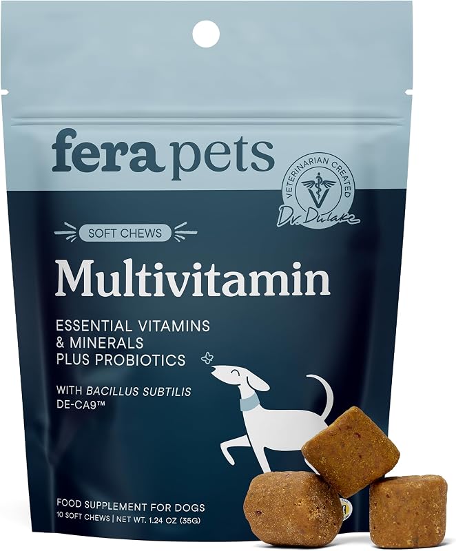 Multivitamínico para Cães em Mastigáveis Macios com Probiótico Fera Pets, 10 unidades