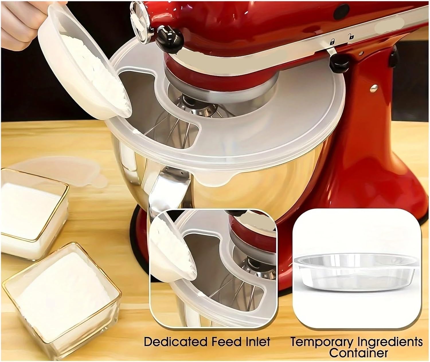 1 Piece Of Plastic Cover, Suitable For Kitchen Inclined Head Stand Mixer 4.5-5qt Stainless Steel Bowl