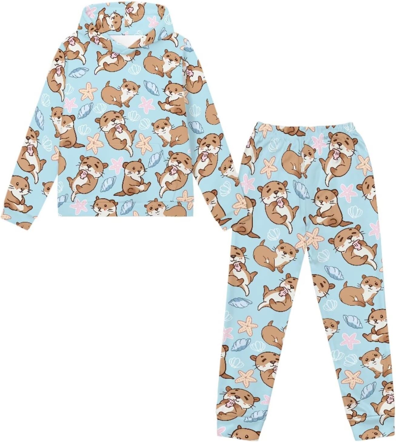 Renewold Girls Tracksuits Long Sleeve Kids Hoodie Sweatshirt and Jogger Sweatpants 2 Piece Sweatsuits Set Activewear