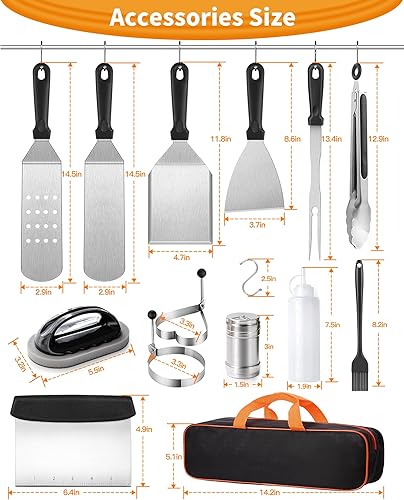 Miniatura 2 de N.Gracia Kit de accesorios de parrilla Blackstone de 28 piezas, regalos para hombres y padres, kit de accesorios para parrilla al aire libre con