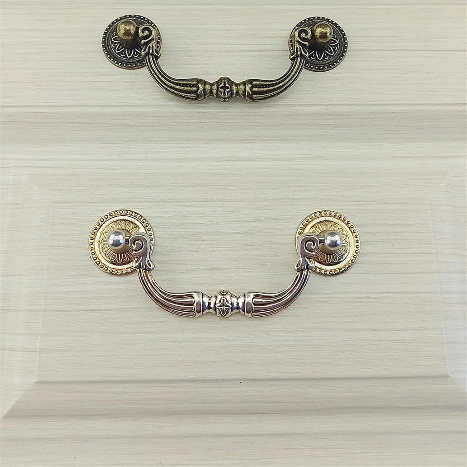 Bronze Furniture Handle for Drawer Kitchen Cabinets Wardrobe Cupboard Table Dresser Pendant Handle Shoe Cabinet Pulls 2Pcs(Bronze 64mm)