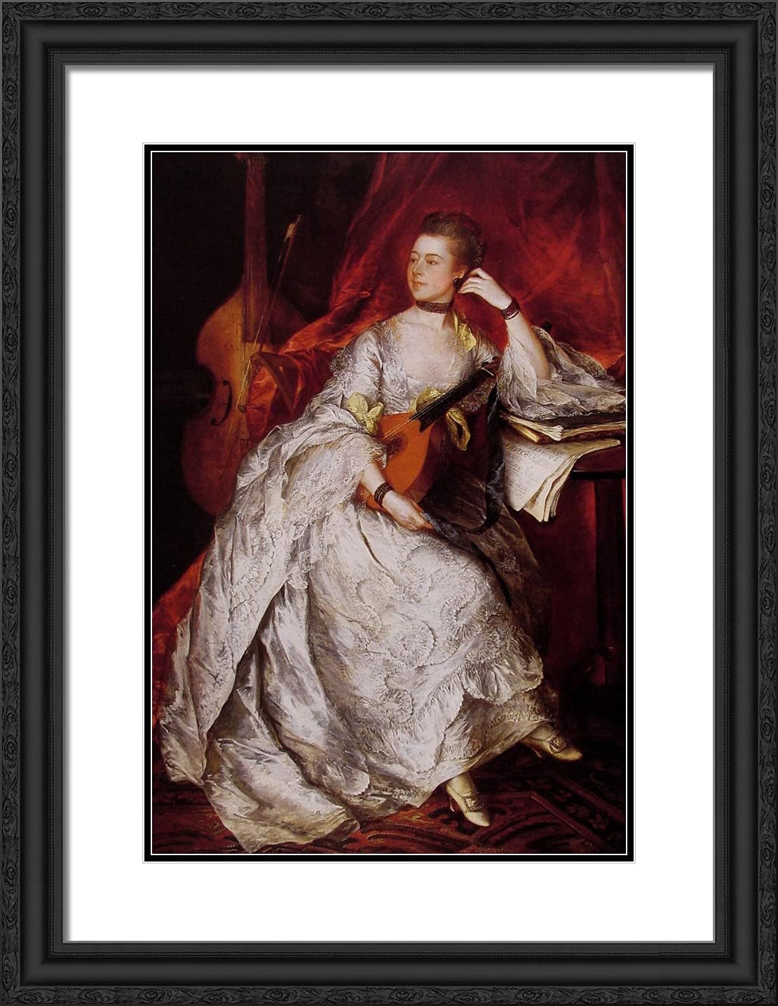 ArtDirect Gainsborough, Thomas 19x24 Gold Ornate Framed Art Print with Double Matting Titled: Ann Ford