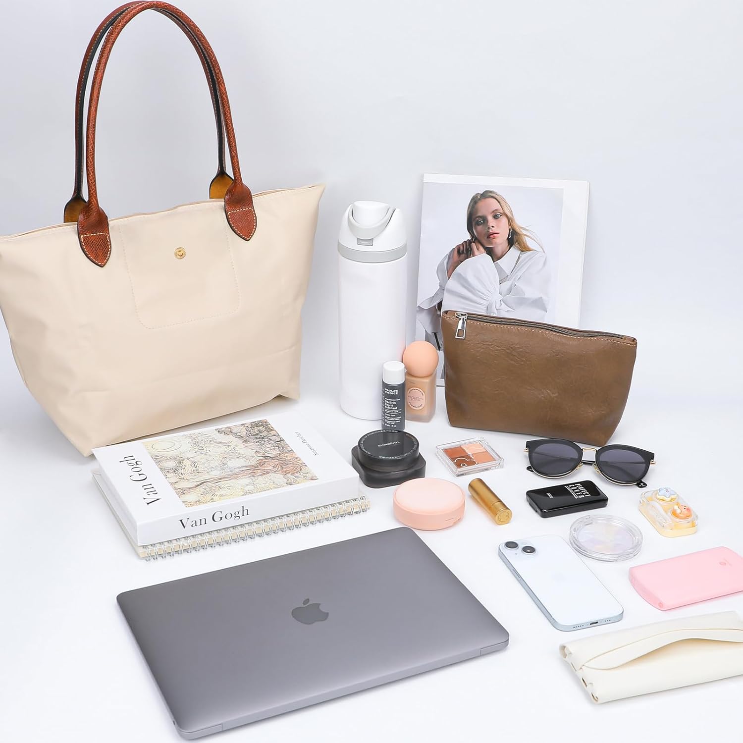 Work Tote Bag For Women: For 13-15" Laptop Foldable - For Office Professionals College Students - Commute Travel - Image 3