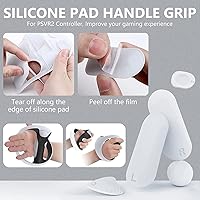 Vista 4 de Funda para controlador + almohadilla de silicona compatible con controlador PSVR 2, funda de anillo suave de silicona antigolpes con kit