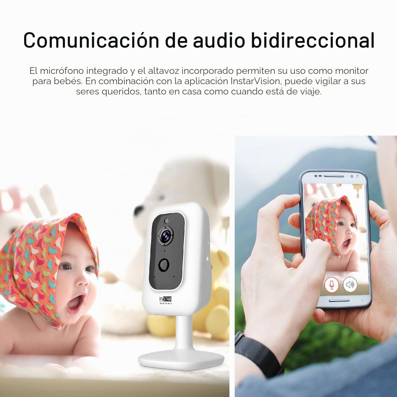 INSTAR IN-8401 2K+ Blanco - Cámara de vigilancia LAN/WLAN con IA (AI) - Cámara IP - WPA3 - WiFi de 2,4 y 5 GHz - Audio - PIR - Visión Nocturna - Leds Invisibles de 940 NM - HomeKit - MQTT