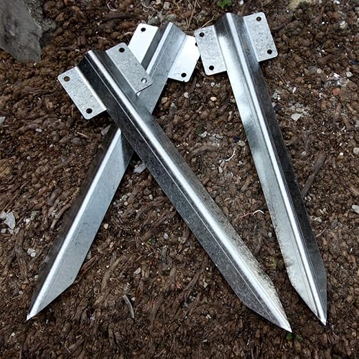 Pack of 10 Heavy Duty galvanised Steel Metal Fixing Peg Timber Corner