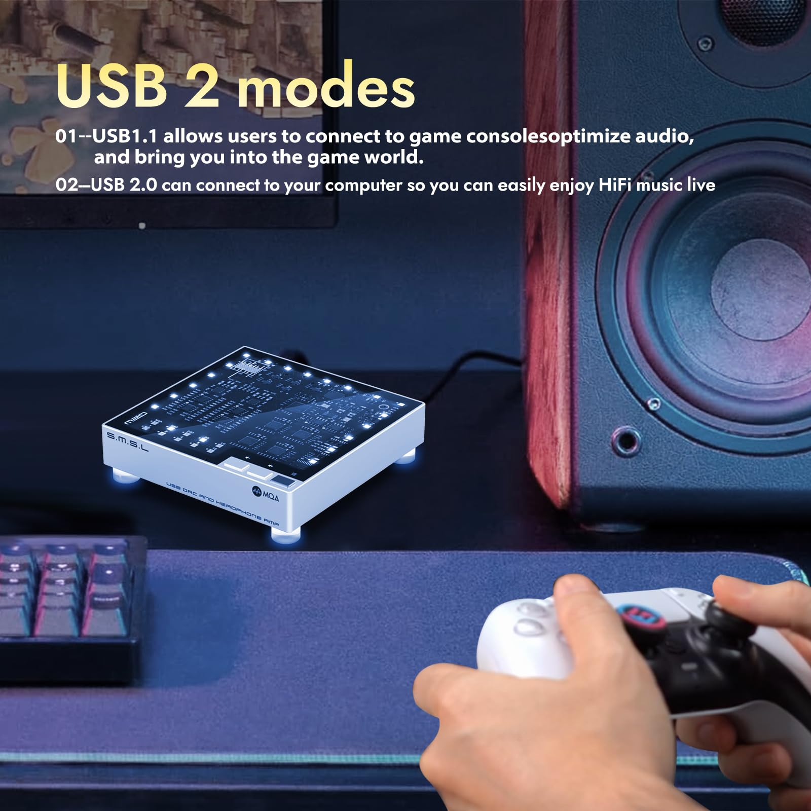 SMSL M20 MQA DAC wzmacniacz słuchawkowy 4 * CS43131 DAC Chip dekoder gamingowy USB1.1 USB2.0 XU316 768 kHz/32-bitowy DSD256 filtr PCM USB DAC 3,5 mm i 4,4 mm wzmacniacz słuchawkowy audio