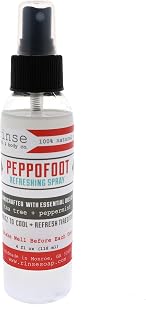 Rinse Bath & Body Peppermint Foot Spray 4oz - Cooling Tea Tree Deodorizer, All-Natural Vegan Moisturizing Spray for Tired Feet