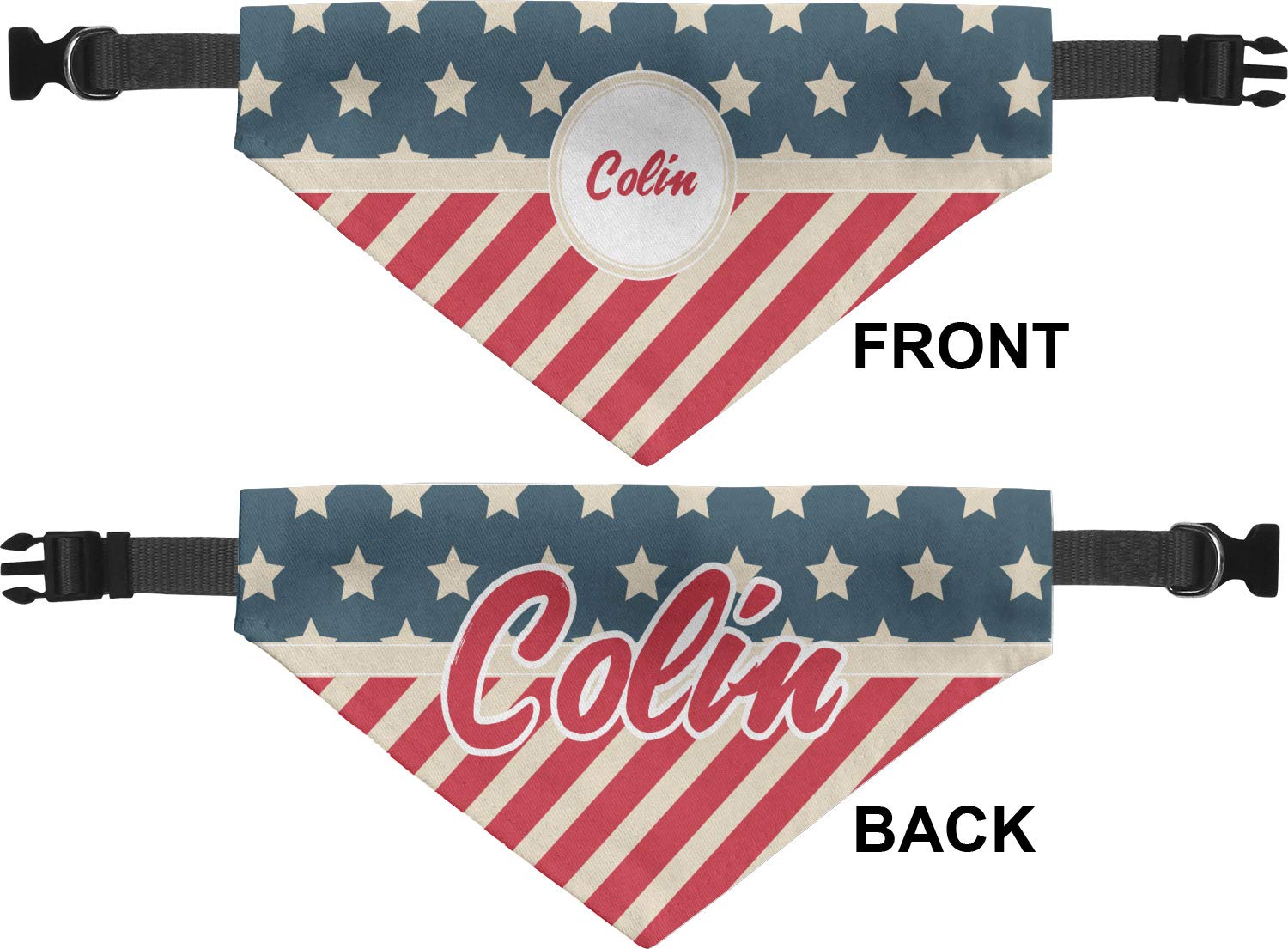 RNK Shops Personalized Stars and Stripes Dog Bandana - Small