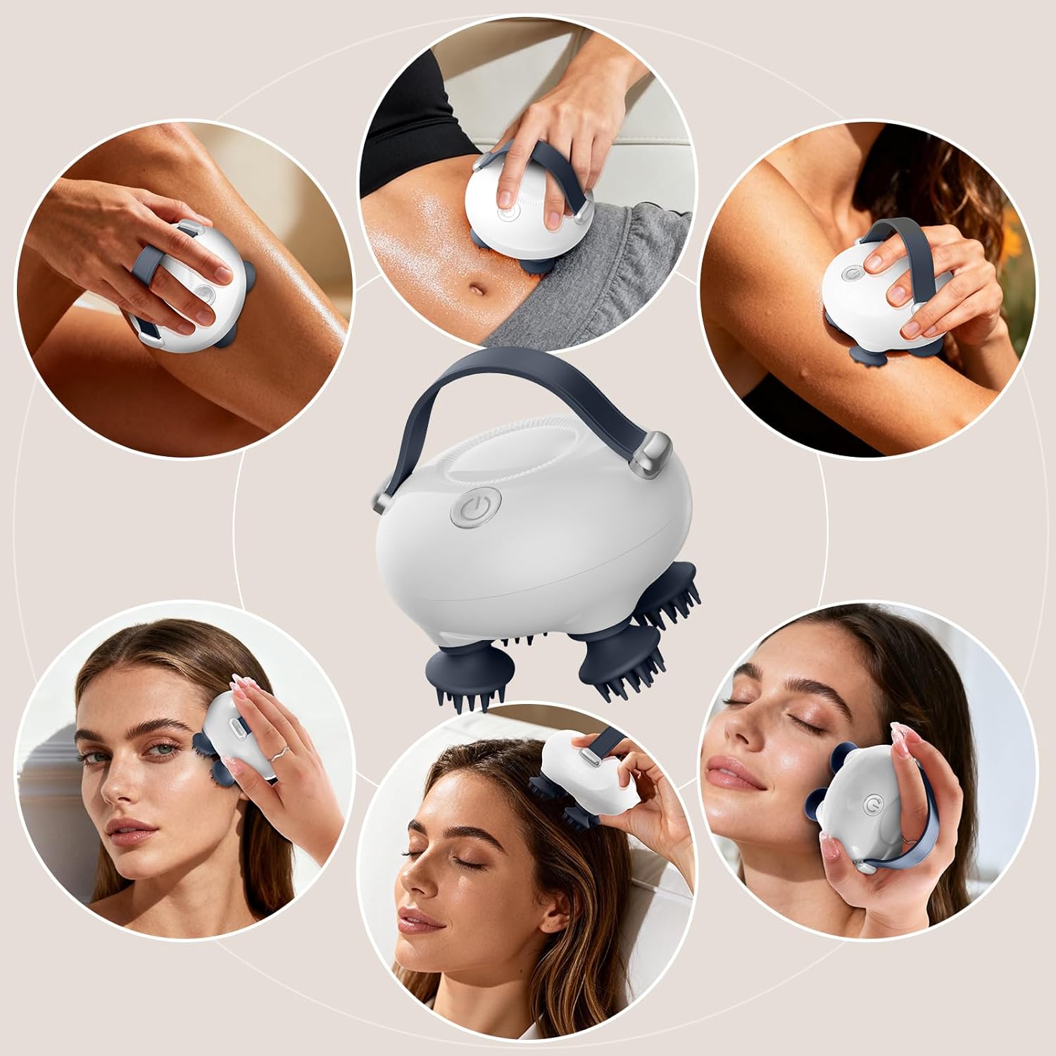 Head Massager Scalp, Scalp Massager, Portable Head Massager, Waterproof Scalp Massager with Tangle-Resistant Design, with 12 Massage Heads & 3 Modes, Heartfelt Mothers Day Gifts for Mom