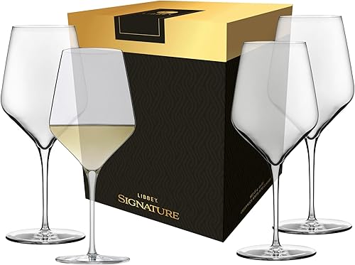 Vista 16 de Libbey Signature - Juego de 4 copas de vino tinto, sin costuras, de 24 onzas, para cabernet, merlot y más, copas de vino con tallo para todas