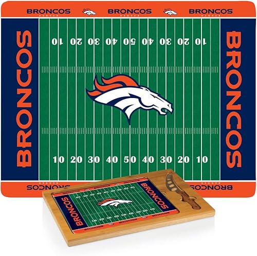 Vista 77 de PICNIC TIME NFL Football Field Icon - Juego de tabla de cortar y cuchillos con parte superior de vidrio, (Parawood y bambú)