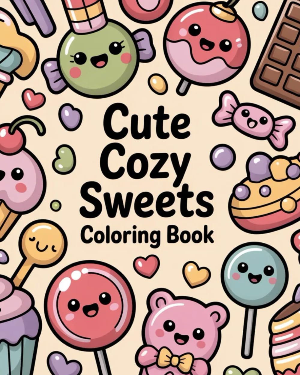 Cute Cozy Sweets Coloring Book