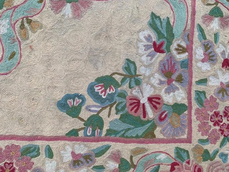4x6 Vintage Handmade French Style Aubusson Needlepoint Rug – Home Decor Carpet – 175 × 123 cm