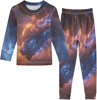 ALAZA Magic Dragon Pajama Set Pijamas Para Niños Long Sleeve Sleepwear