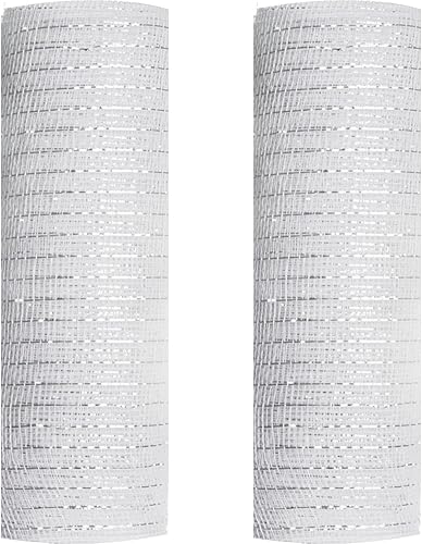 2 rollos de cintas decorativas de malla de polietileno de 10 pulgadas x 30 pies cada rollo de cinta de malla metálica para árbol de Navidad, rollos