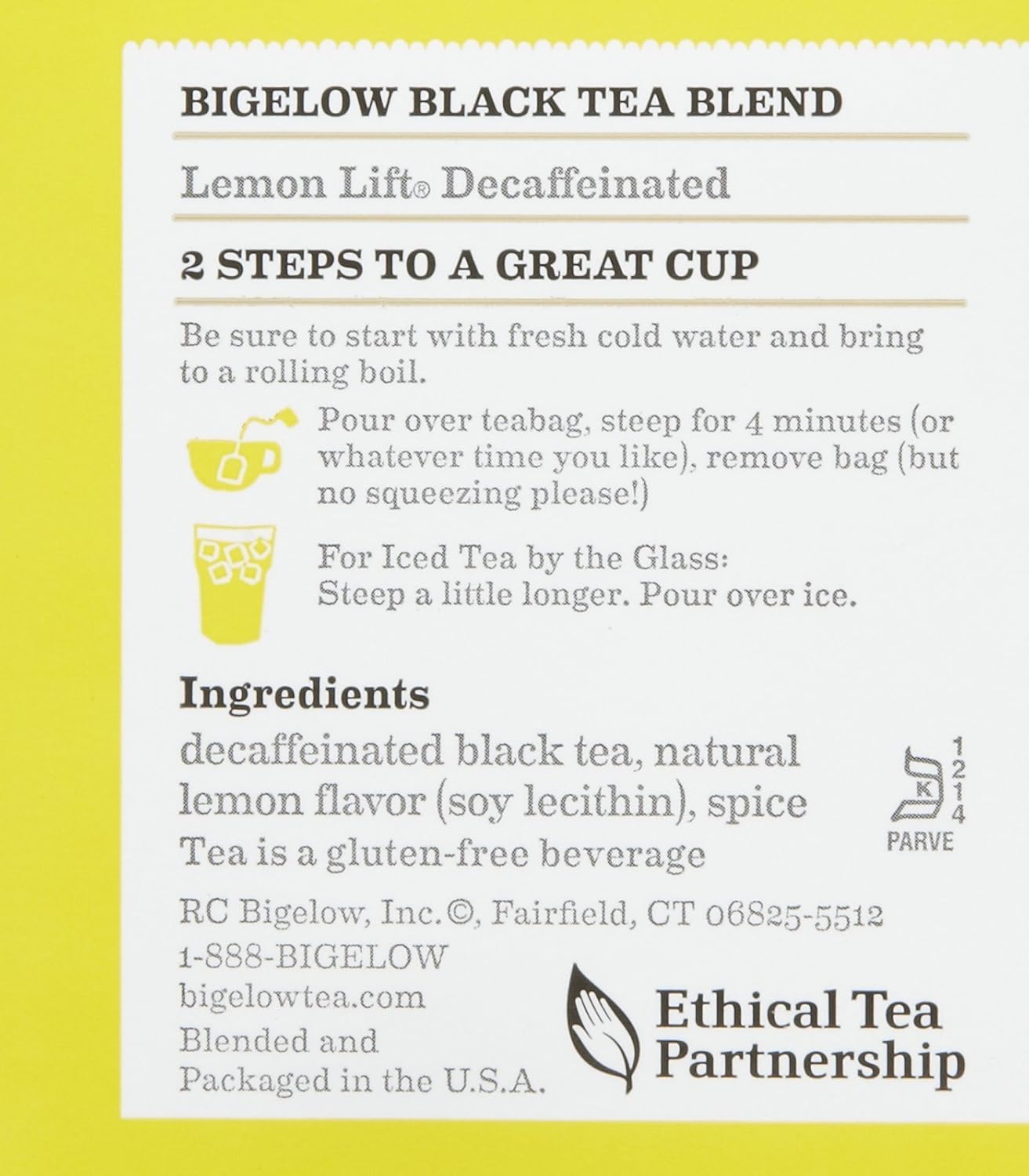 Bigelow Lemon Lift Decaffeinated Black Tea 20 ea