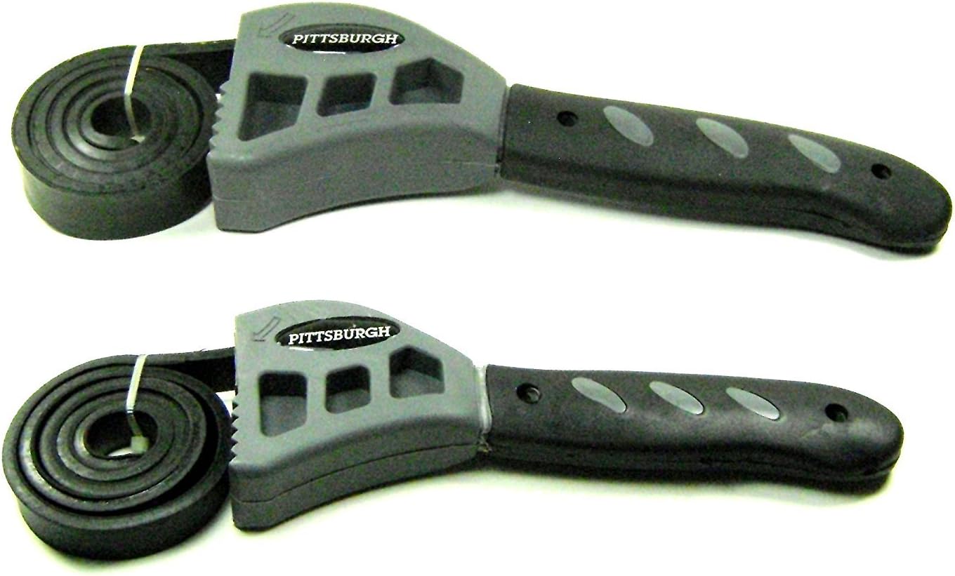 RUBBER STRAP WRENCH SET 2 Pc. Tool Oil Filters Jar Lids Plumbing Tools Wrenches Adjustable