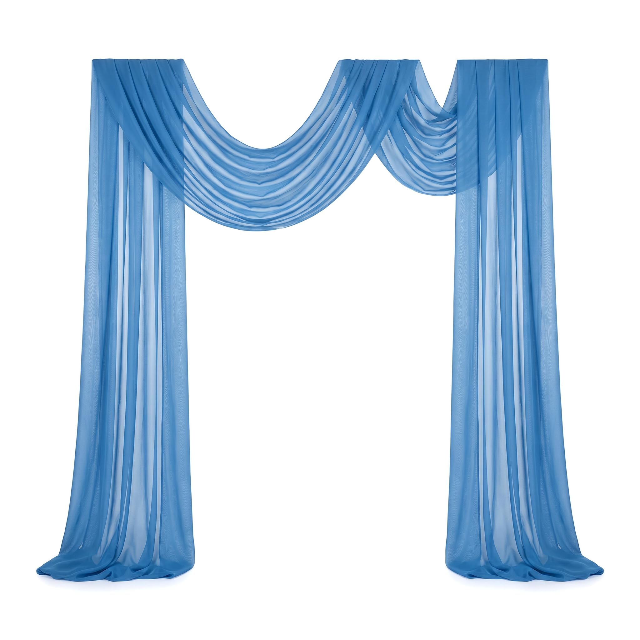 CavspkArt 75 x 600 cm Blue Wedding Arch Draping Fabric, Sheer Voile