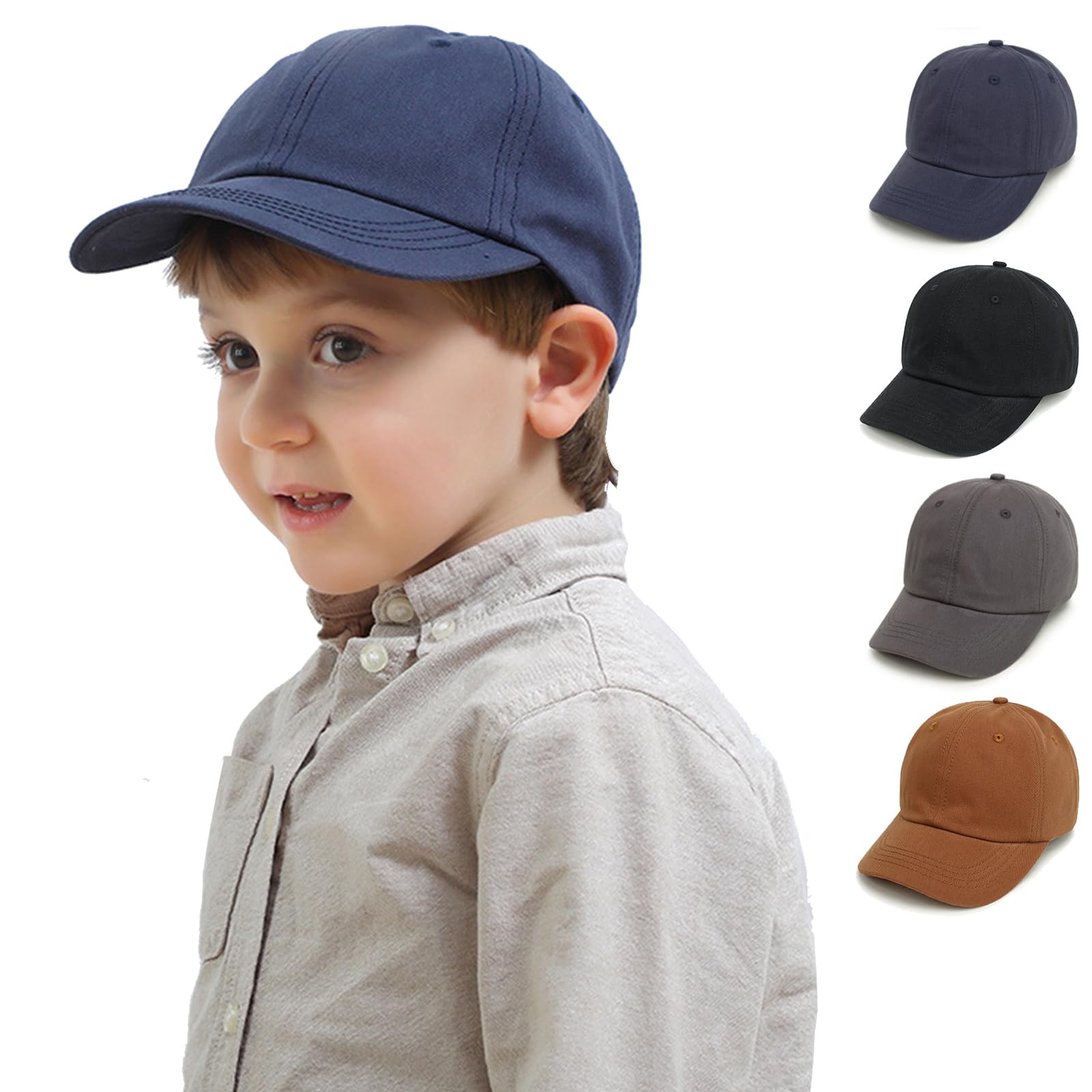 YANWANG Bebé Niños Color Sólido Gorras de Béisbol de Algodón Ajustable Sun-Sombrero para Niños Pequeños Niñas