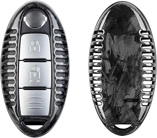 Miniatura 8 de M.JVisun Funda para llavero de fibra de carbono genuina para Nissan 370Z Altima Maxima Murano Armada GT-R Leaf Sentra Rogue Pathfinder Versa Smart