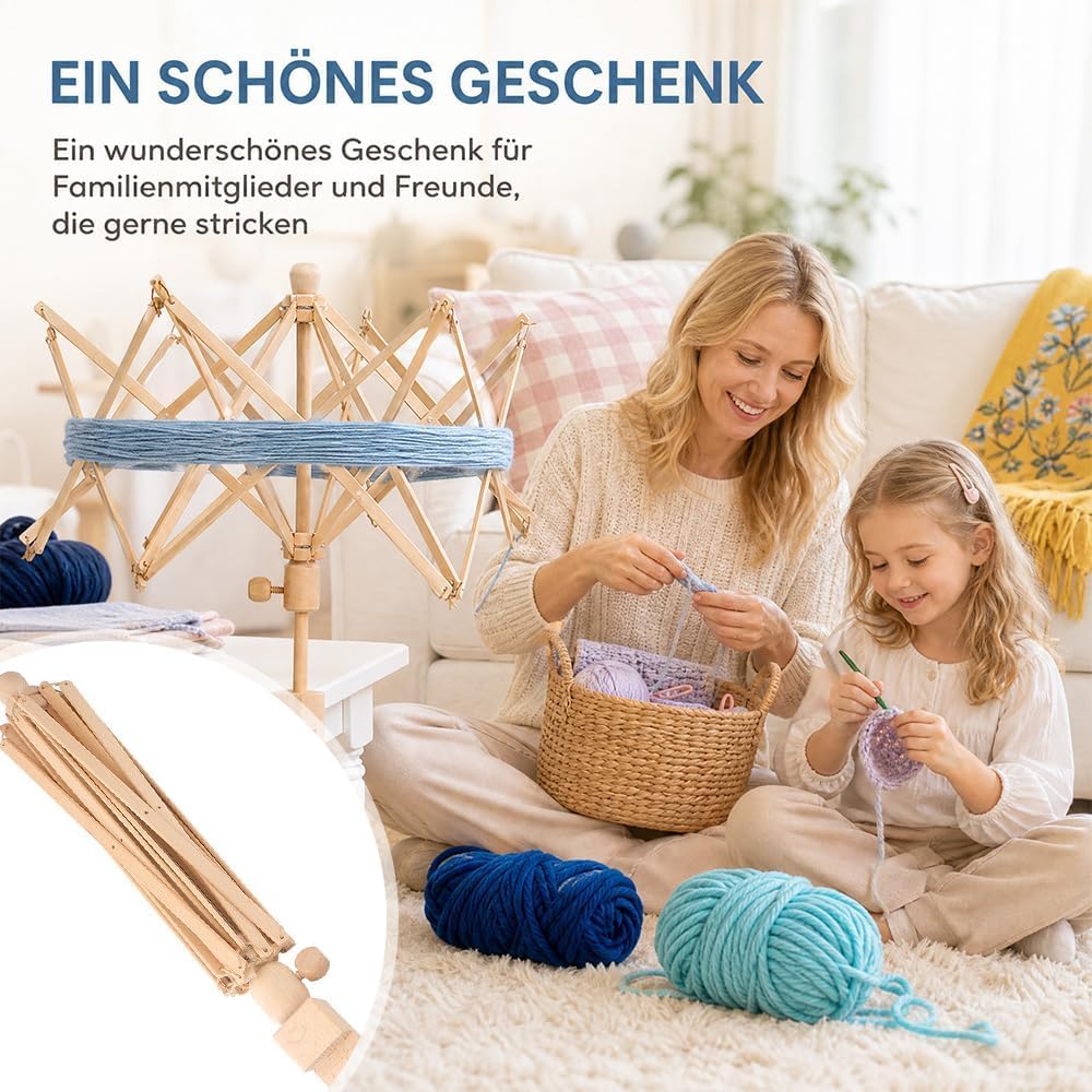 Wollwickler Holz, Wollaufwickler, Wollhaspel, Aufziehen und Kleckereien Zubehör, Yarn Winder, Garnwickler für Wolle