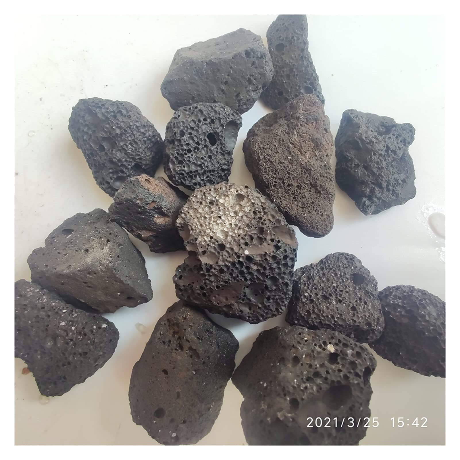 Piedra de Filtro de Roca volcánica roja Negra en Bruto de Cristal Medio Ambiente acuático ecológico pecera Acuario Piedra Decorativa decoración del hogar (4,5-8cm)