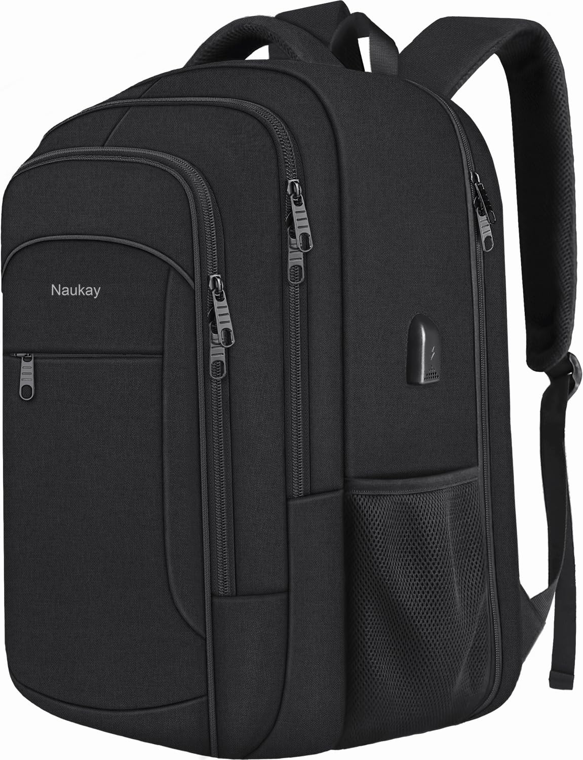 Naukay 50L Travel Backpack, Extra Large Laptop Backpacks 17.3 Inch Anti Theft Water Resistant Business Carry On Backpack with USB Charging Port, TSA