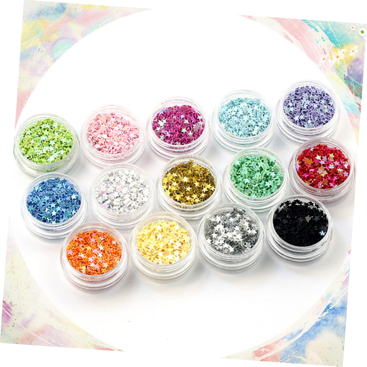 Ipetboom 5 Set Stella A Cinque Punte Glitter Nail Art Gioielli Fai Da Te Patch Per Unghie Accessori Materiali Fatti A Mano (14 Colori) Adesivi Per Unghie Uv Volpe Acrilico Elegant 14box*5