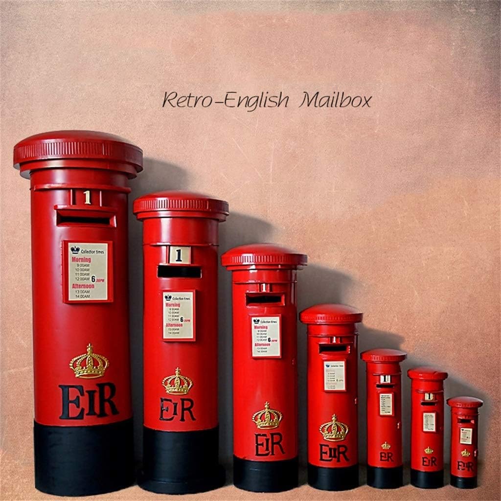 Mailbox, Waterproof Vertical Post Box House Decoration Metal Newspaper Magazine Security Letterboxes for Outside Wall, Wedding (Color : Red, Size : Height 120cm)