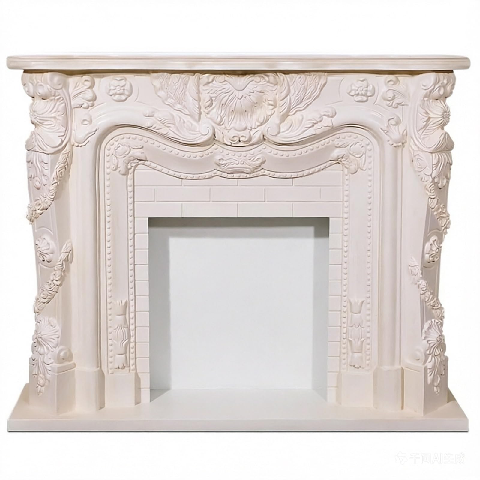 Decorative Ornate Solid Oak Fireplace Mantel with Relief Details Classic Decorative Fireplace Surround