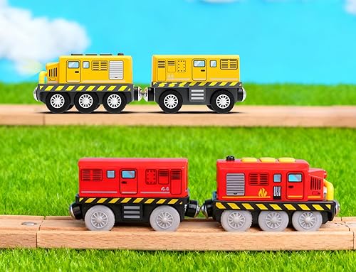 Miniatura 8 de Brio - Tren de juguete motorizado para pista de tren de madera, funciona con pilas, con conexión magnética, compatible con Thomas, accesorios Brio,