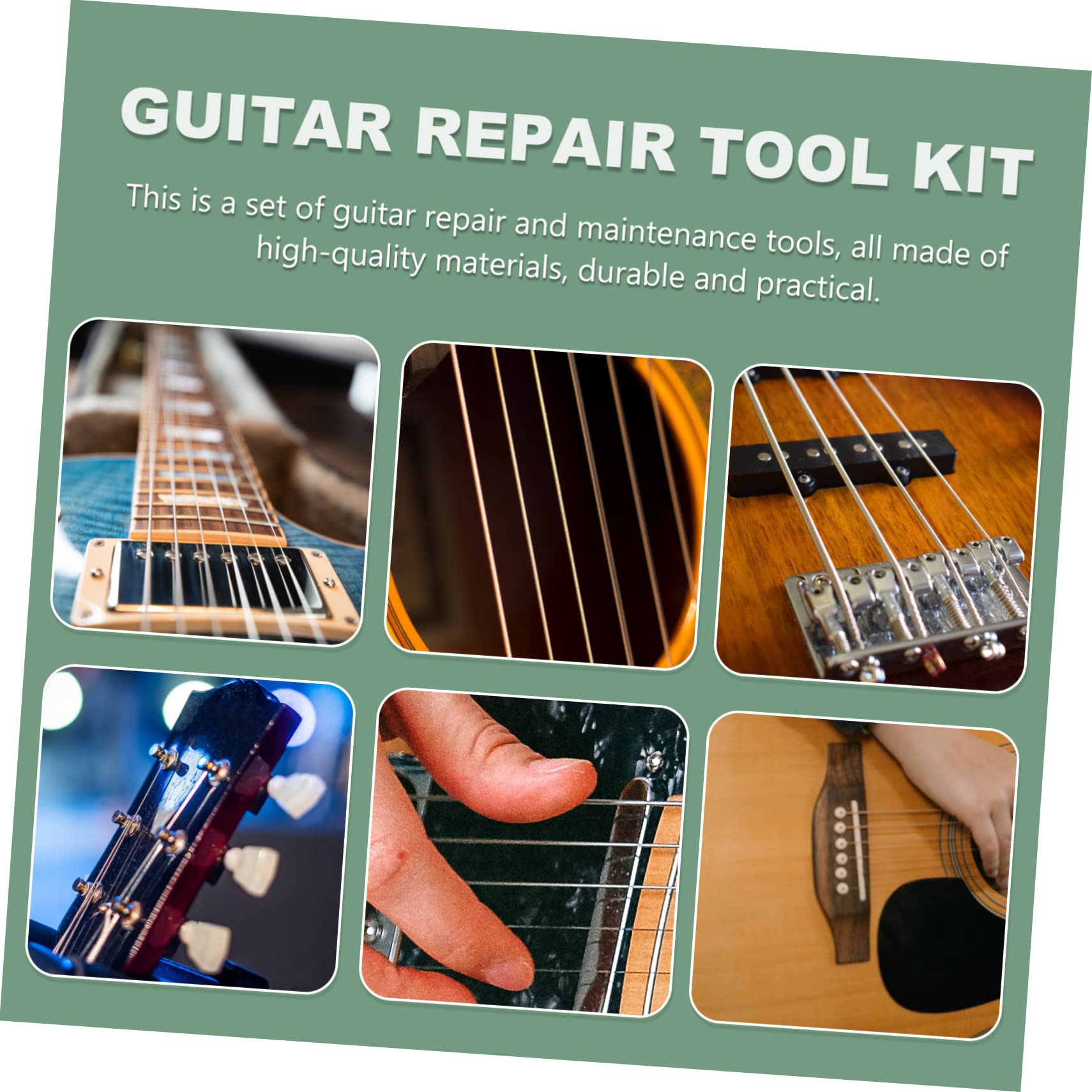 Kit de Limpieza y Mantenimiento de Guitarra, Hierro y Goma, Fácil de Transportar, Uso Profesional, para Cuidado de Instrumentos